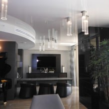 Glossy stretch ceilings: photo, design, views, color selection, room-by-room overview-36