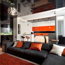Сјајни растегљиви плафони: фотографија, дизајн, погледи, избор боја, преглед собе по соби-21