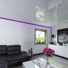 Glossy stretch ceilings: photo, design, views, color selection, room-by-room overview-28