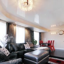 Glossy stretch ceilings: photo, design, views, color selection, room-by-room overview-4