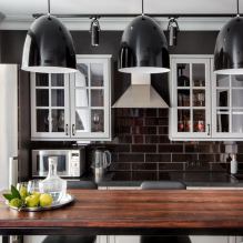 Kücheninterieur mit dunkler Arbeitsplatte: Funktionen, Materialien, Kombinationen, 75 Fotos-27