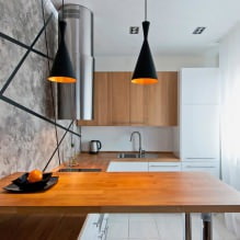 Kücheninterieur mit dunkler Arbeitsplatte: Funktionen, Materialien, Kombinationen, 75 Fotos-8