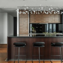 Kitchen interior with a dark countertop: features, materials, combinations, 75 photos-23