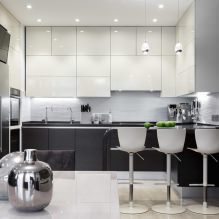 Kücheninterieur mit dunkler Arbeitsplatte: Funktionen, Materialien, Kombinationen, 75 Fotos-9