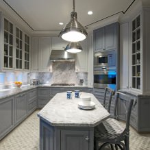 Gray kitchen set: design, choice of shape, material, style (65 photos) -0