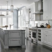 Graues Küchenset: Design, Formwahl, Material, Stil (65 Fotos) -25