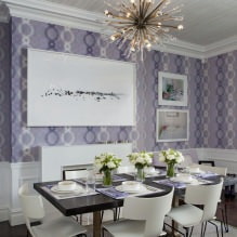 Lilac wallpaper in the interior: types, design, choice of style and curtains, combinations, 55 photos-3