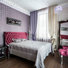 Lilac wallpaper in the interior: types, design, choice of style and curtains, combinations, 55 photos-9