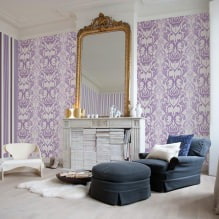 Lilac wallpaper in the interior: types, design, choice of style and curtains, combinations, 55 photo-1