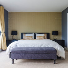 Дизајн собе са златним завесама: избор тканине, комбинације, врсте завеса, 70 фотографија -9