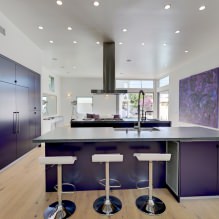Lila-Set in der Küche: Design, Kombinationen, Stilwahl, Tapeten und Vorhänge-4