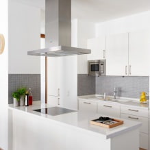 Fehér konyhai szett: választott jellemzők, kombináció, 70 fotó a belső térben-21