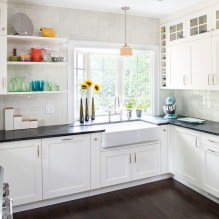 Fehér konyhai szett: választott jellemzők, kombináció, 70 fotó a belső térben-4