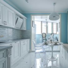 Fehér konyhai szett: választott jellemzők, kombináció, 70 fotó a belső térben-25