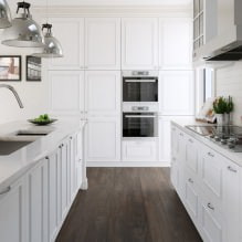Weißes Küchenset: Merkmale der Wahl, Kombination, 70 Fotos im Innenraum-16
