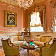 Barokk stílus a lakás belsejében: tervezési jellemzők, dekoráció, bútorok és dekoráció-19