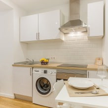 Fehér konyha fa pulttal: 60 modern fotó és tervezési lehetőség-14