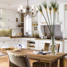 White kitchen with wood countertop: 60 modern photos and design options-18