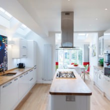 White kitchen with a wooden countertop: 60 modern photos and design options-4