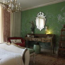 Interior with wallpaper in green tones: design, combinations, choice of style, 70 photos-18