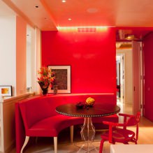 Црвена боја у ентеријеру: вредност, комбинација, стилови, декорација, намештај (80 фотографија) -4