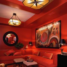 Piros szín a belső térben: érték, kombináció, stílusok, dekoráció, bútorok (80 fotó) -9