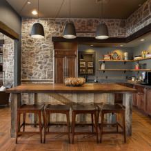 Stone on the wall in the kitchen: types, finishes, combinations, color, styles, 70 photos-1