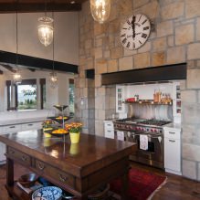 Stone on the wall in the kitchen: types, finishes, combinations, color, styles, 70 photos-2