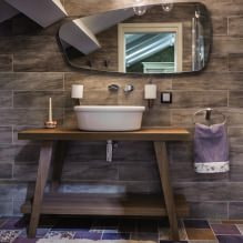 Дизајн купатила у поткровљу: карактеристике завршне обраде, боја, стил, избор завеса, 65 фотографија-4