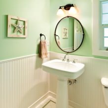 Kis WC-belső tér: jellemzők, dizájn, szín, stílus, 100+ fotó-11