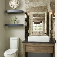 Kis WC-belső tér: jellemzők, tervezés, szín, stílus, 100+ fotó-7