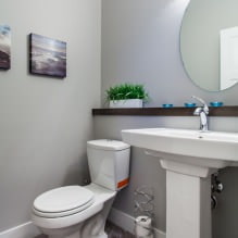 Kis WC-belső tér: jellemzők, dizájn, szín, stílus, 100+ fotó-23