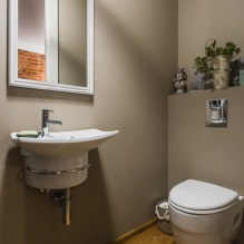 Kis WC-belső tér: jellemzők, dizájn, szín, stílus, 100+ fotó-21