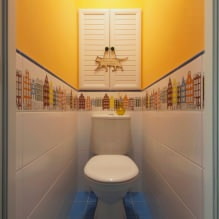 Kis WC-belső tér: jellemzők, tervezés, szín, stílus, 100+ fotó-17