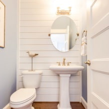 Kis WC-belső tér: jellemzők, dizájn, szín, stílus, 100+ fotó-12