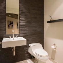 Kis WC-belső tér: jellemzők, dizájn, szín, stílus, 100+ fotó-14