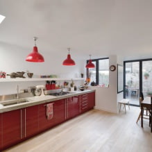Rotes Küchenset: Funktionen, Typen, Kombinationen, Stilwahl und Vorhänge-0