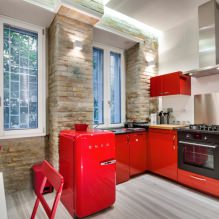 Rotes Küchenset: Funktionen, Typen, Kombinationen, Stilauswahl und Vorhänge-6
