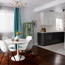 Modern turquoise curtains in the interior: features, combinations, types and design-10