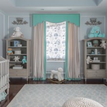 Modern turquoise curtains in the interior: features, combinations, types and design-7