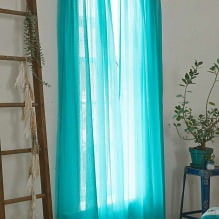 Modern turquoise curtains in the interior: features, combinations, types and design-12
