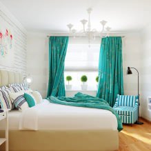 Modern turquoise curtains in the interior: features, combinations, types and design-8
