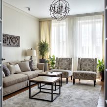 Living room design in light colors: choice of style, color, finishes, furniture and curtains-2