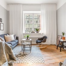 Дизајн дневне собе у светлим бојама: избор стила, боје, завршне обраде, намештаја и завеса-8