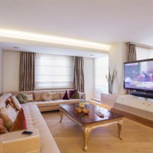 Living room design in light colors: choice of style, color, finishes, furniture and curtains-0