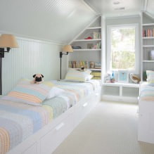 Arrangement of the nursery on the attic floor: the choice of style, decoration, furniture and curtains-11
