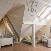 Óvoda kialakítása a tetőtér emeletén: stílus, dekoráció, bútorok és függönyök megválasztása-3