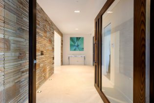 Stone in the interior of the hallway: finishes, types, colors, styles and combinations