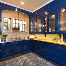 ภาพการออกแบบห้องครัวพร้อมชุดสีน้ำเงิน-1