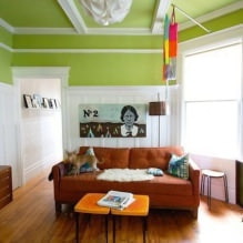Светло зелена боја у унутрашњости: комбинације, избор стила, декорације и намештаја (65 фотографија) -7